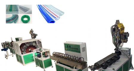 哈萨克斯坦客户的纤维增强软管设备进行试机